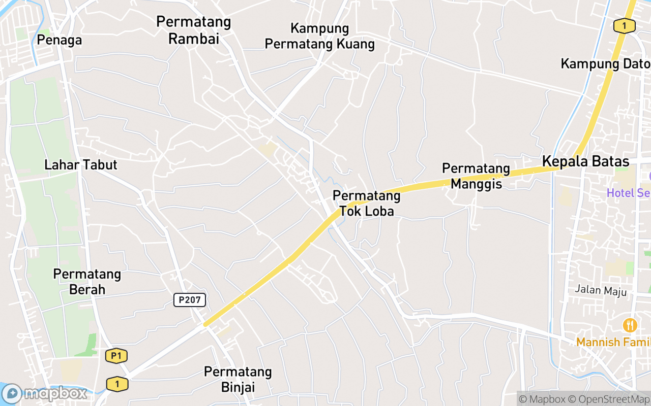 Map showing the location of Pasar Malam Permatang Sintok