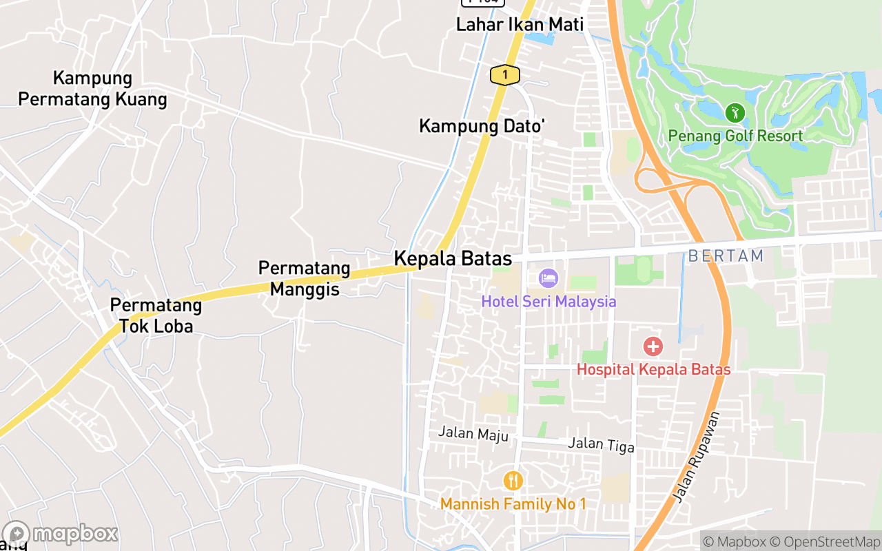 Map showing the location of Pasar Malam Kepala Batas