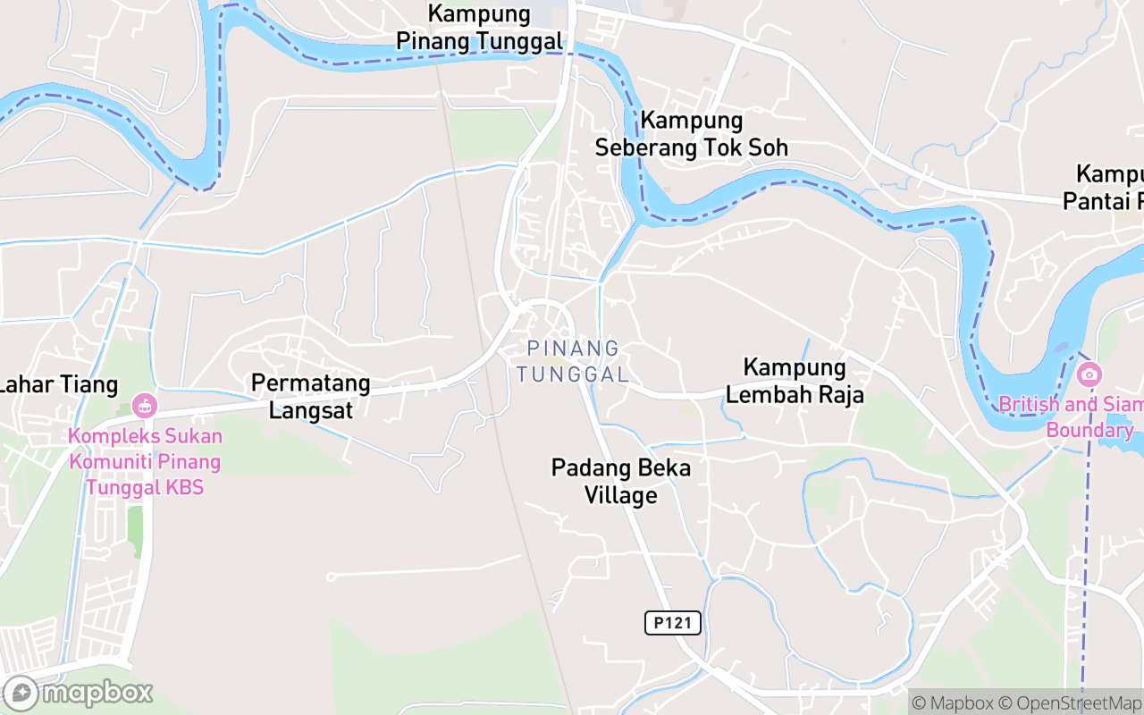 Map showing the location of Pasar Malam Pinang Tunggal