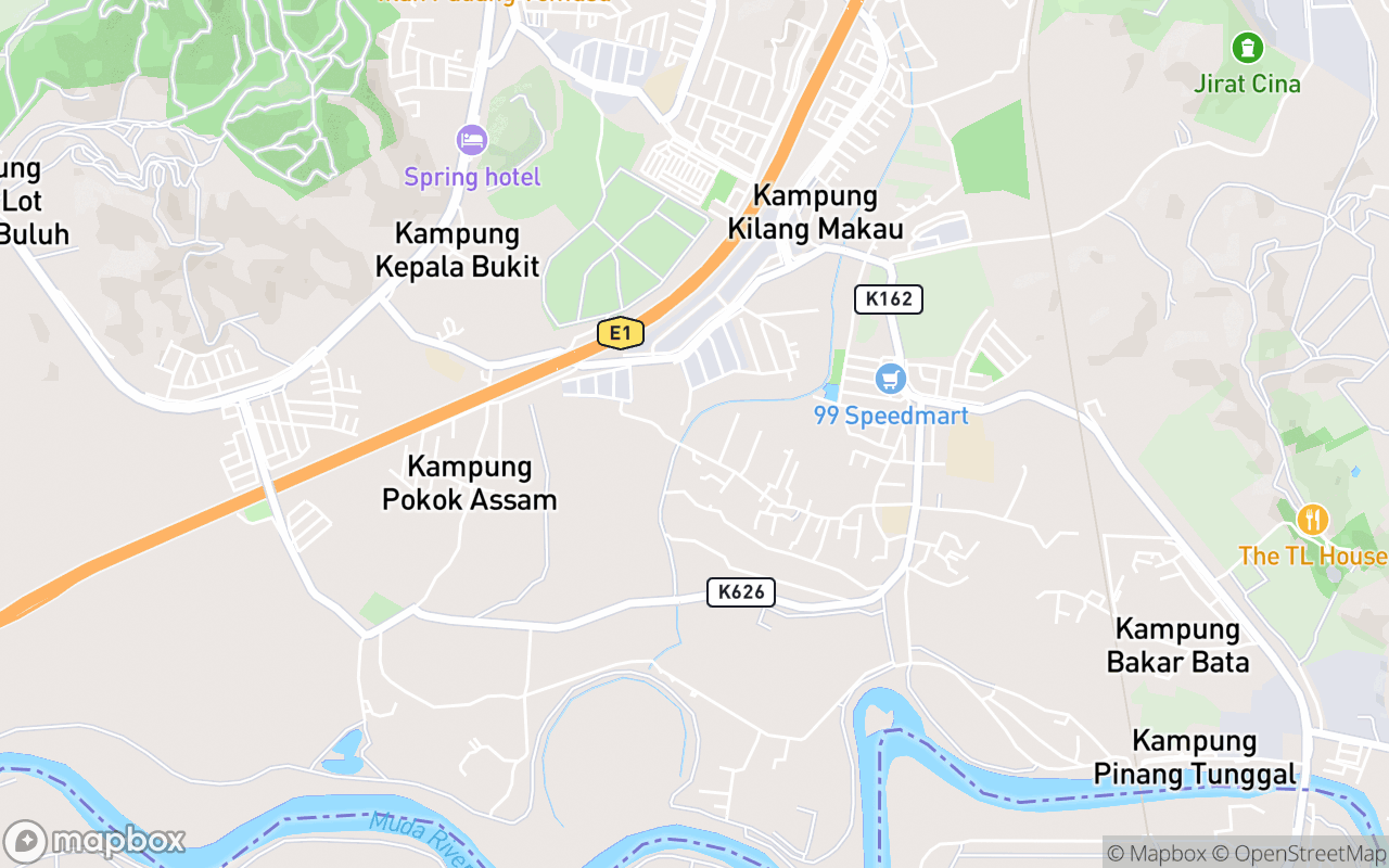 Map showing the location of Berangan Aqua Park