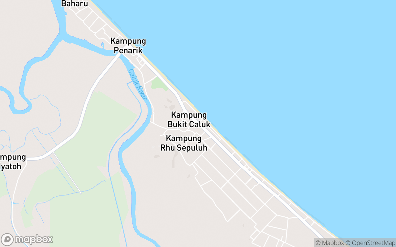 Map showing the location of Penarik Beach