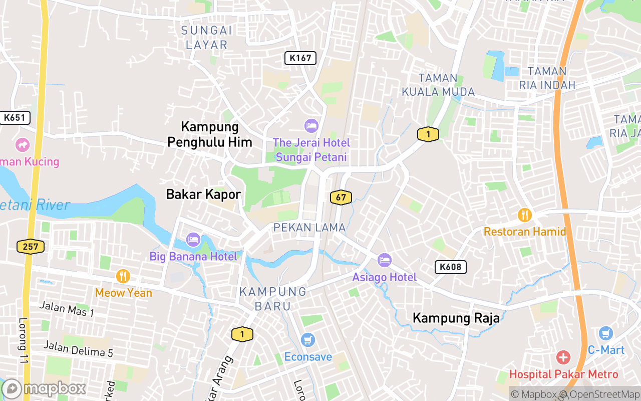 Map showing the location of Menara Jam Besar