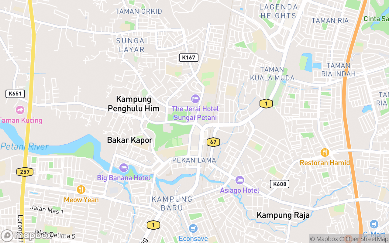 Map showing the location of Masjid Sultan Muzaffar Shah