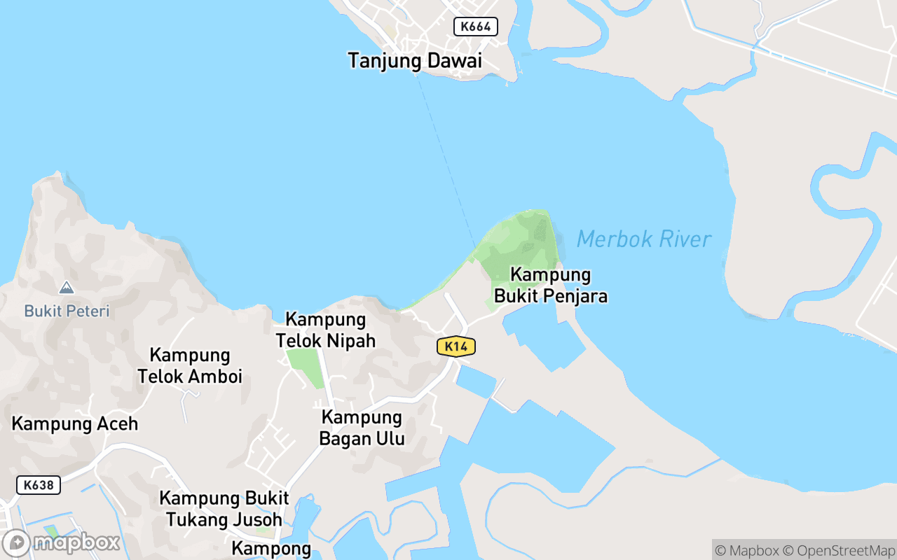 Map showing the location of Pantai Merdeka
