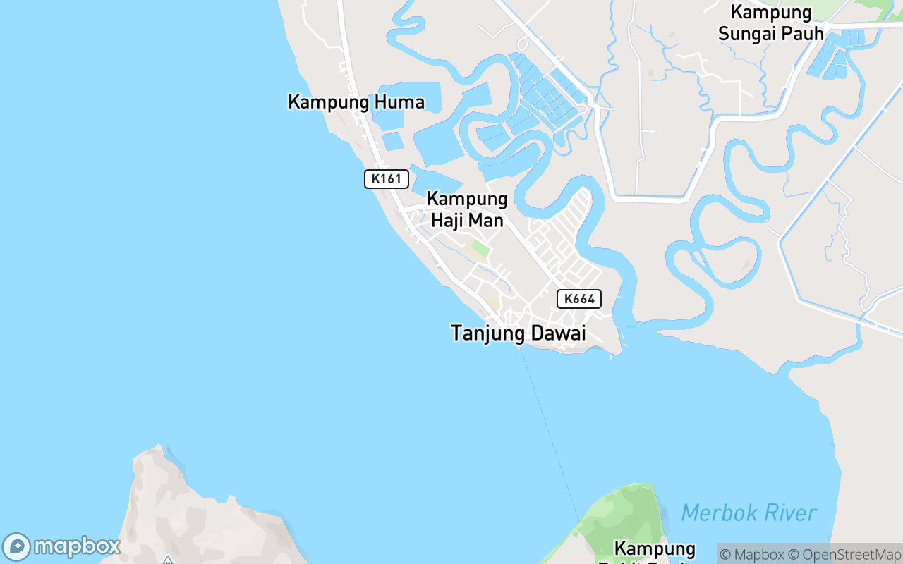 Map showing the location of Pantai Tanjung Dawai Kedah
