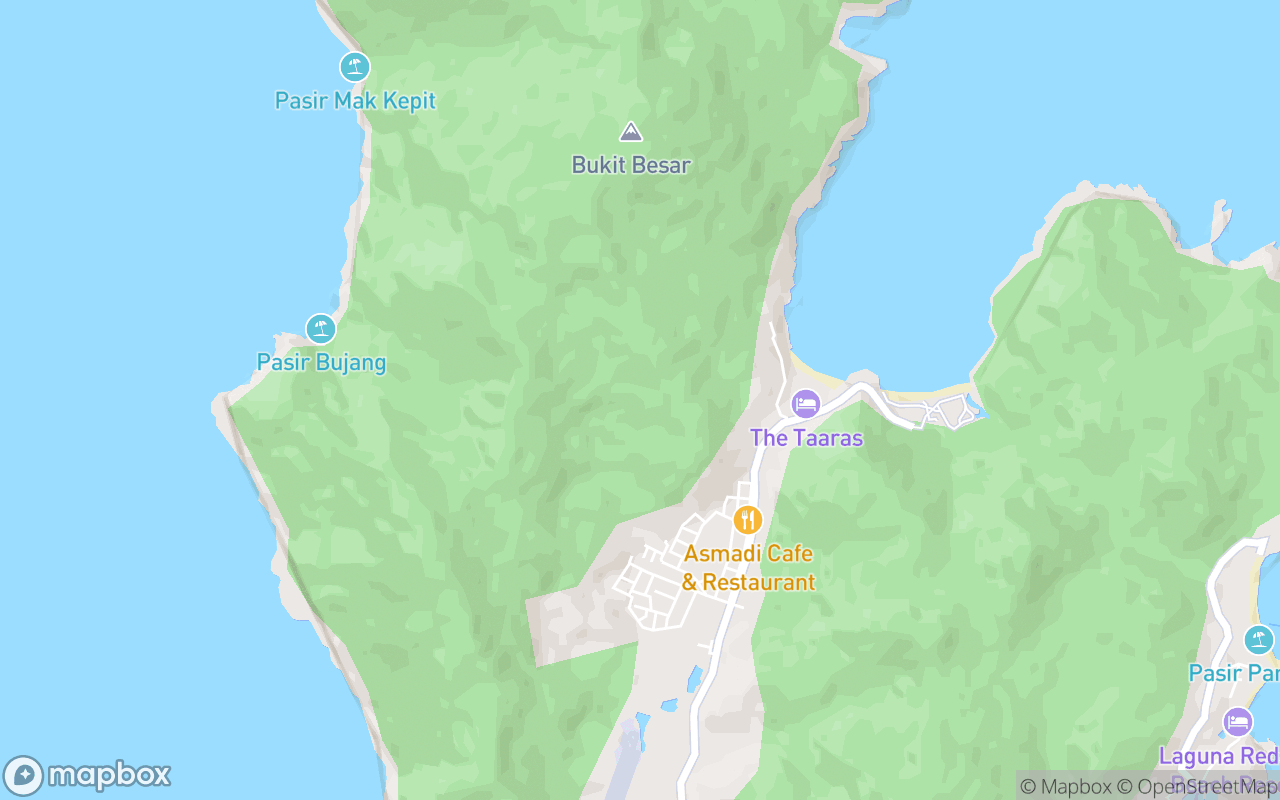 Map showing the location of Redang Island