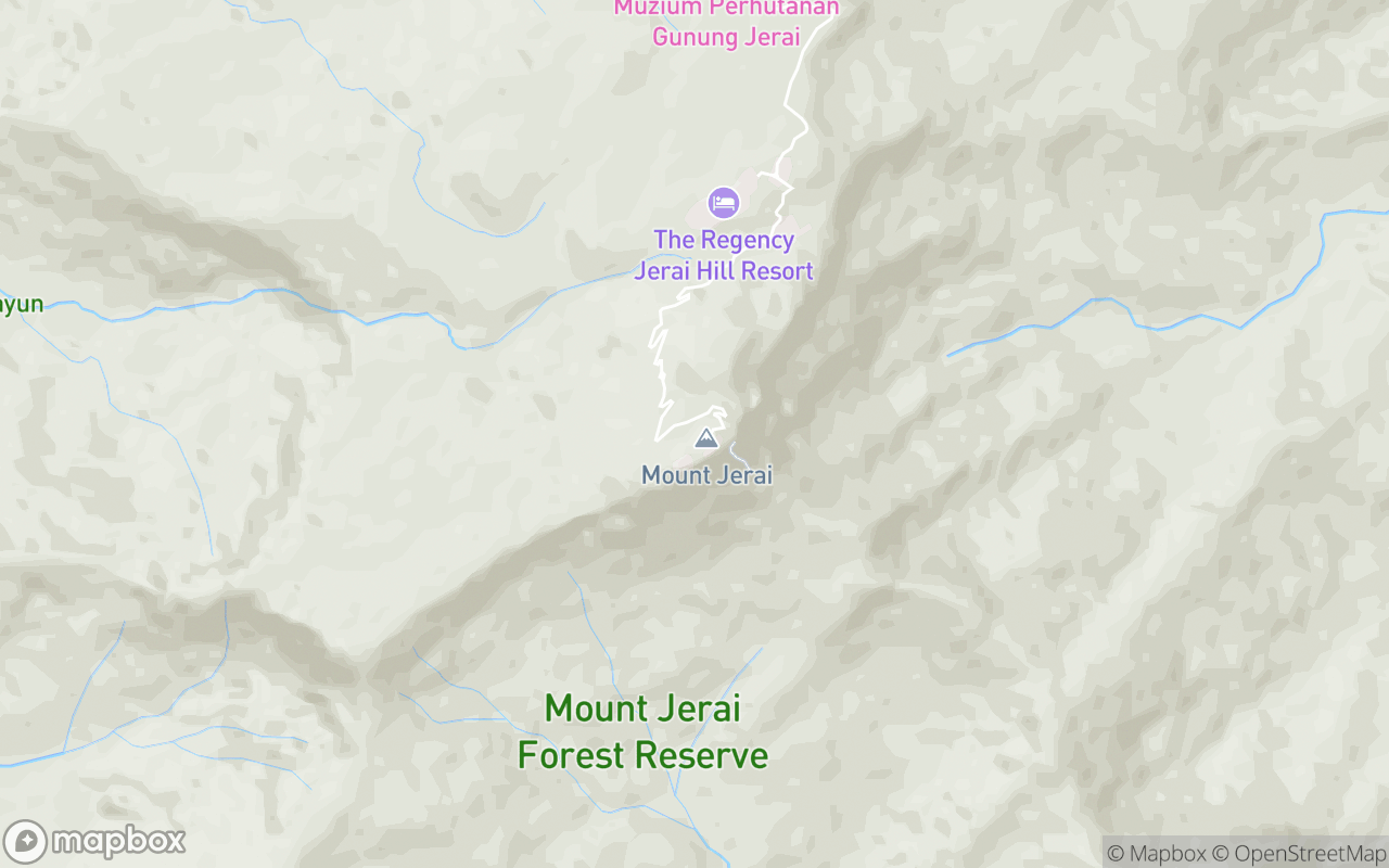 Map showing the location of Mount Jerai