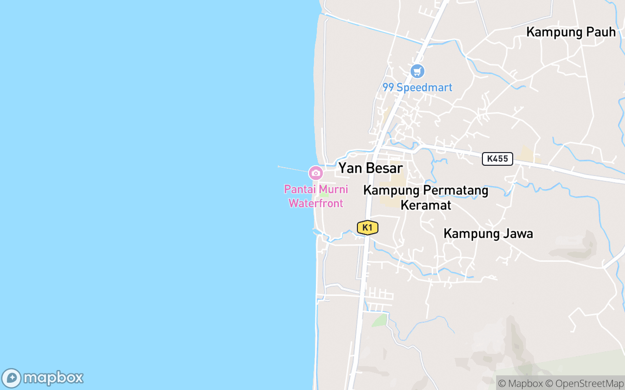 Map showing the location of Pantai Murni