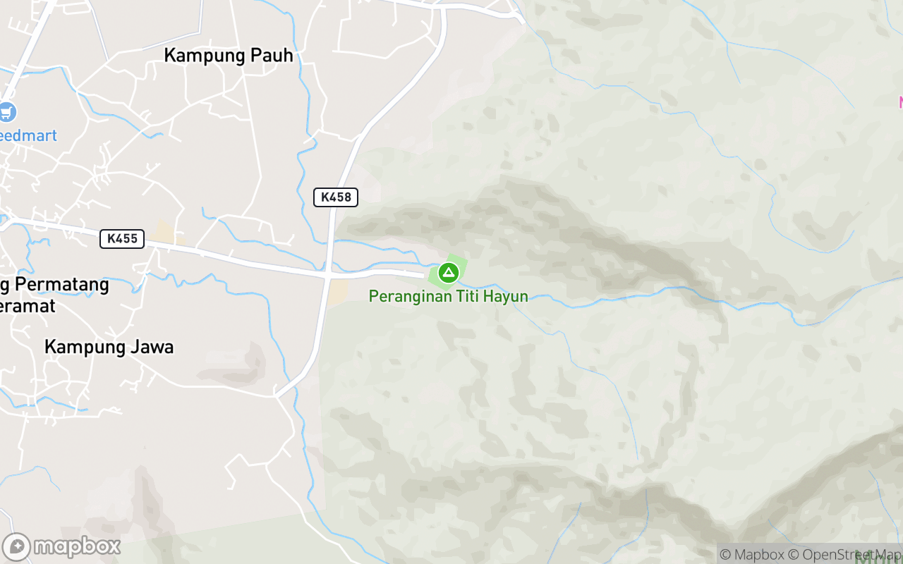 Map showing the location of Hutan Lipur Titi Hayun