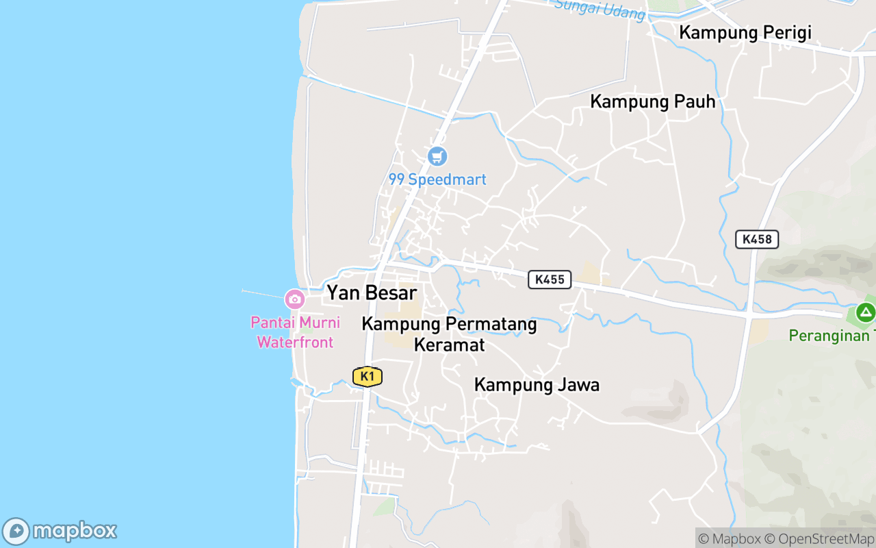 Map showing the location of Masjid Jame' Badlishah