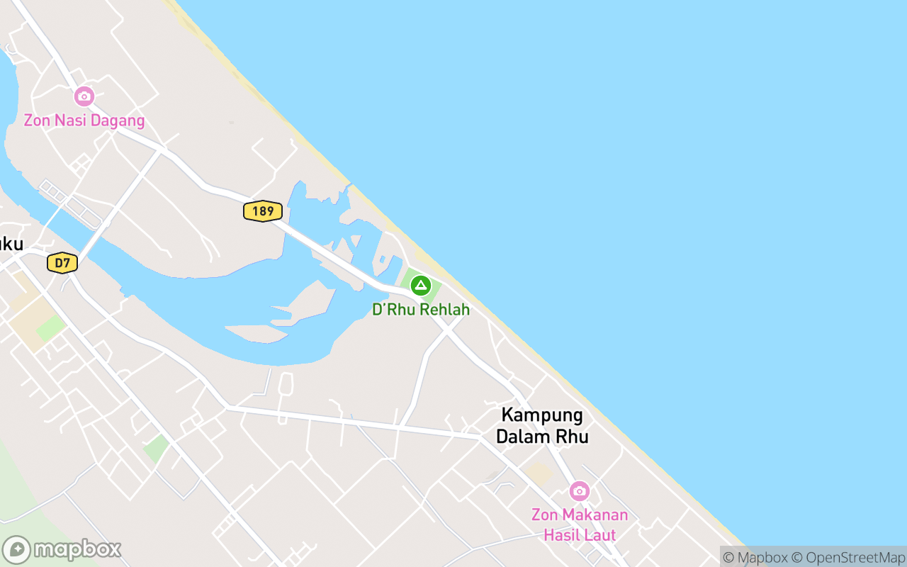 Map showing the location of Bisikan Bayu Beach
