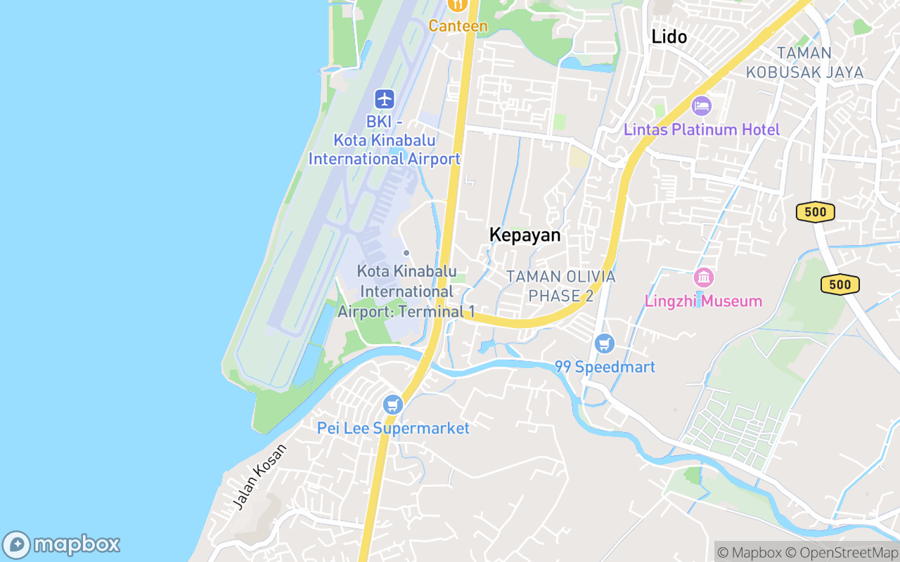 Map showing the location of Petagas War Memorial