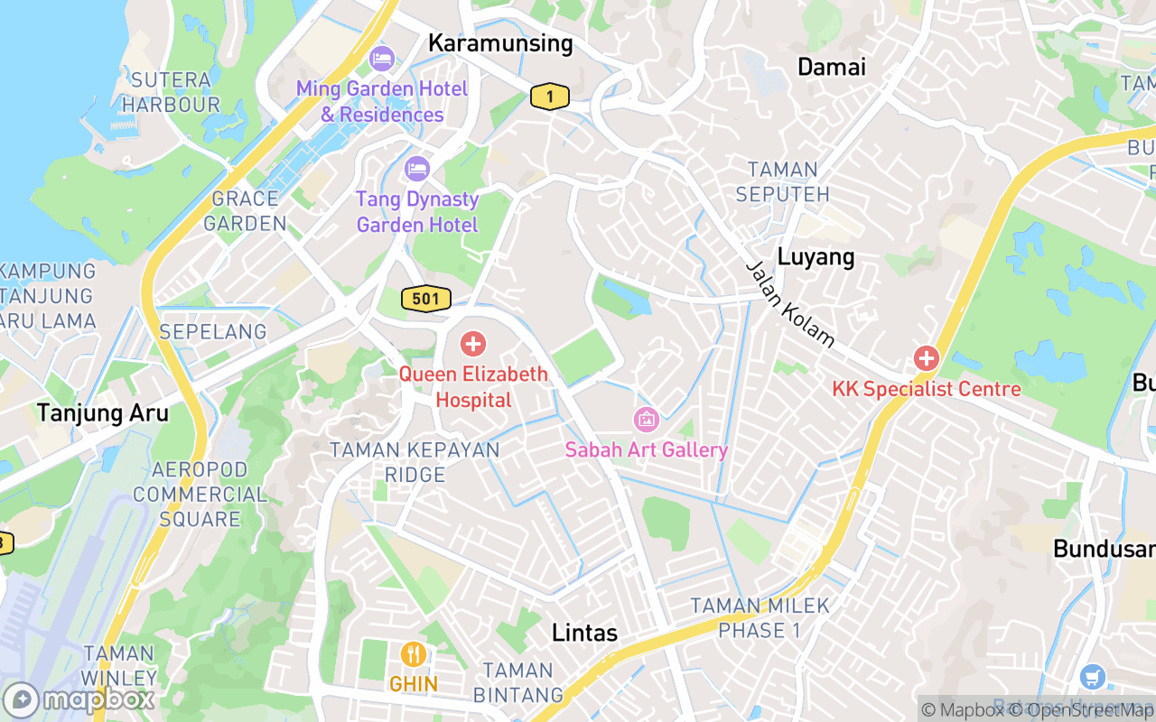 Map showing the location of Taman Ujana Rimba Tropika