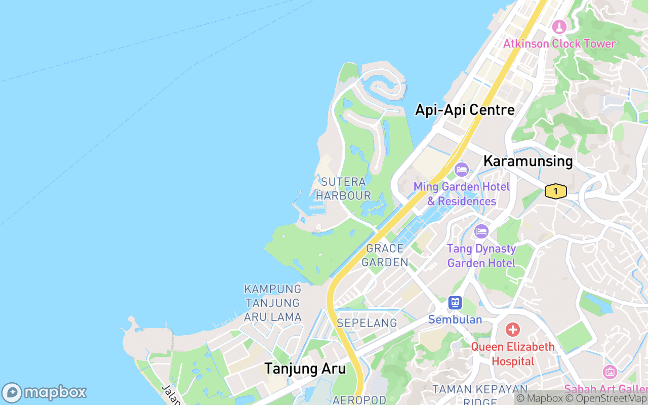 Map showing the location of Sutera Harbour Marina