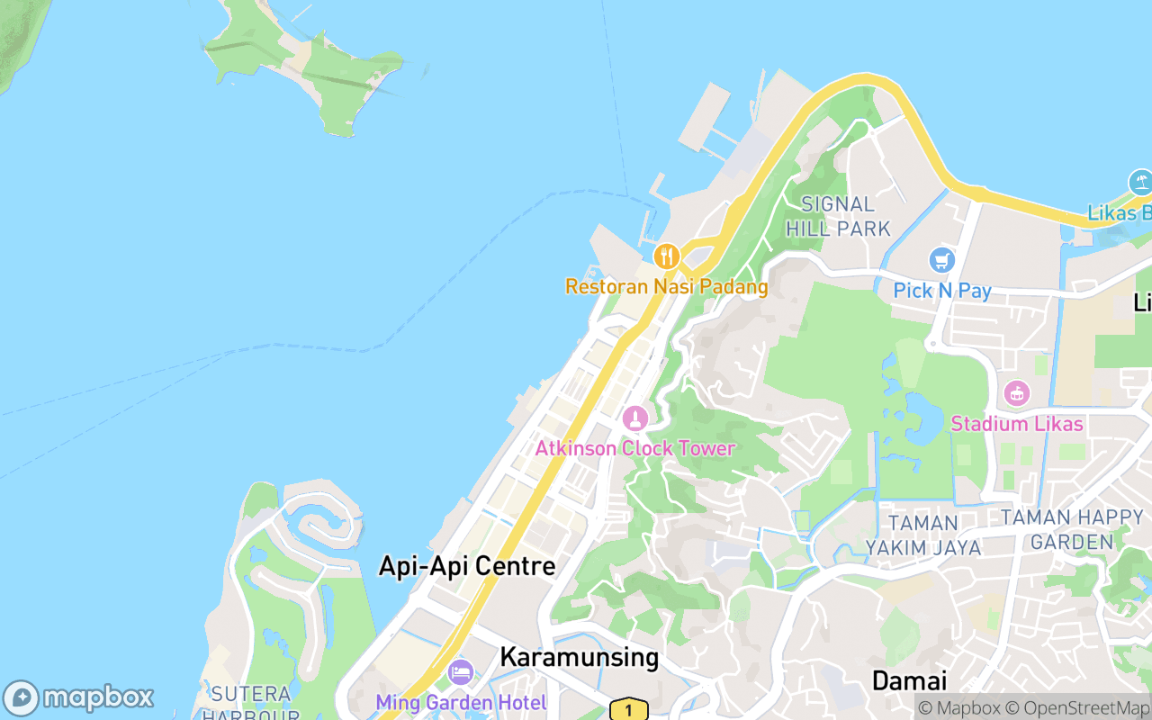 Map showing the location of Marlin Statue