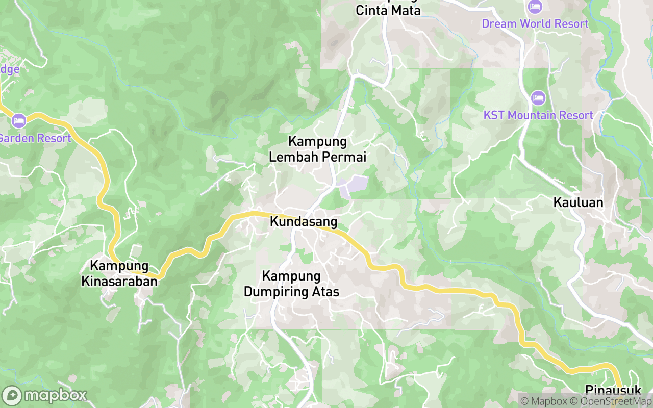 Map showing the location of Kundasang War Memorial
