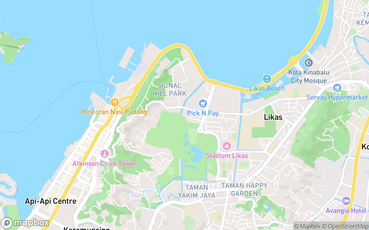 Map showing the location of Kota Kinabalu Wetland Ramsar Site