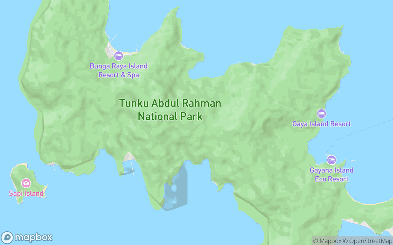 Map showing the location of Pulau Gaya