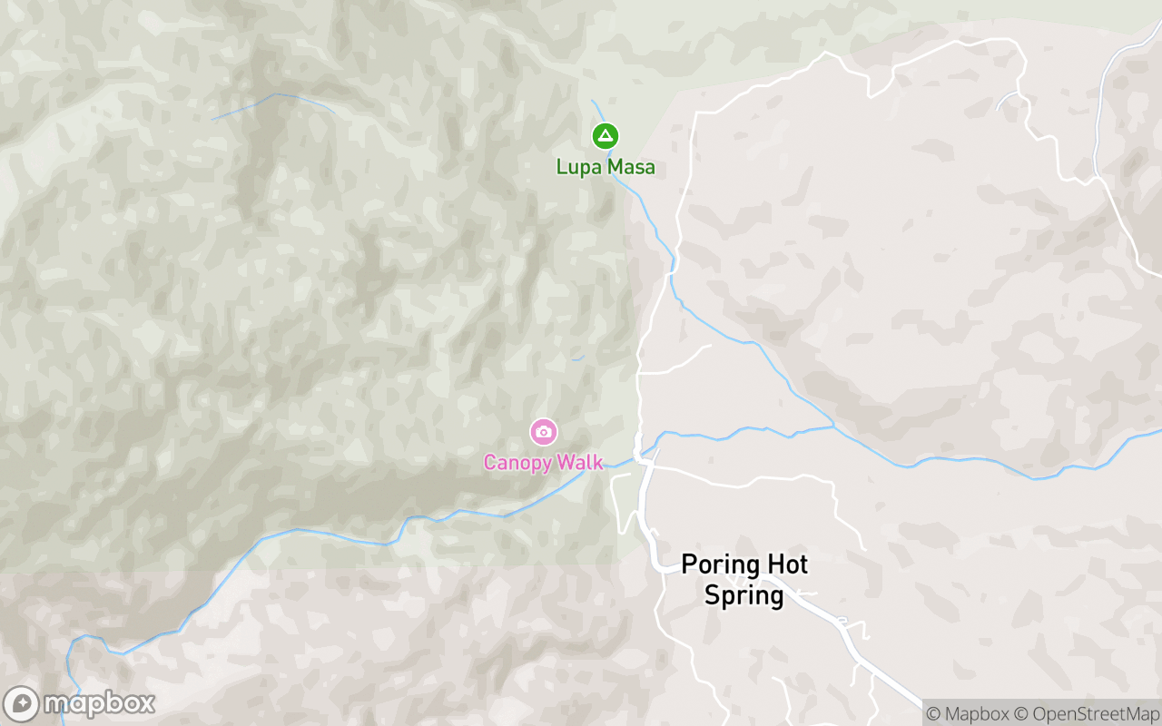 Map showing the location of Kipungit Waterfall