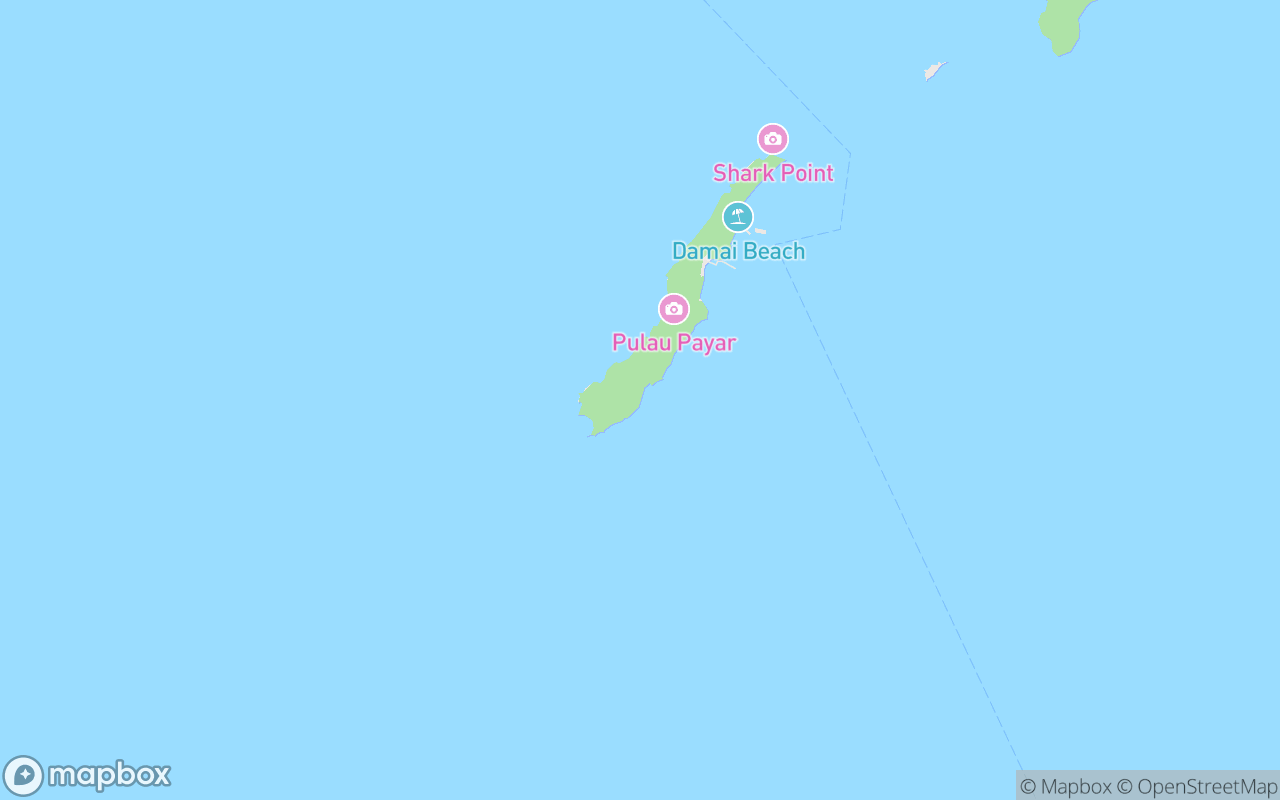 Map showing the location of Pulau Payar Marine Park