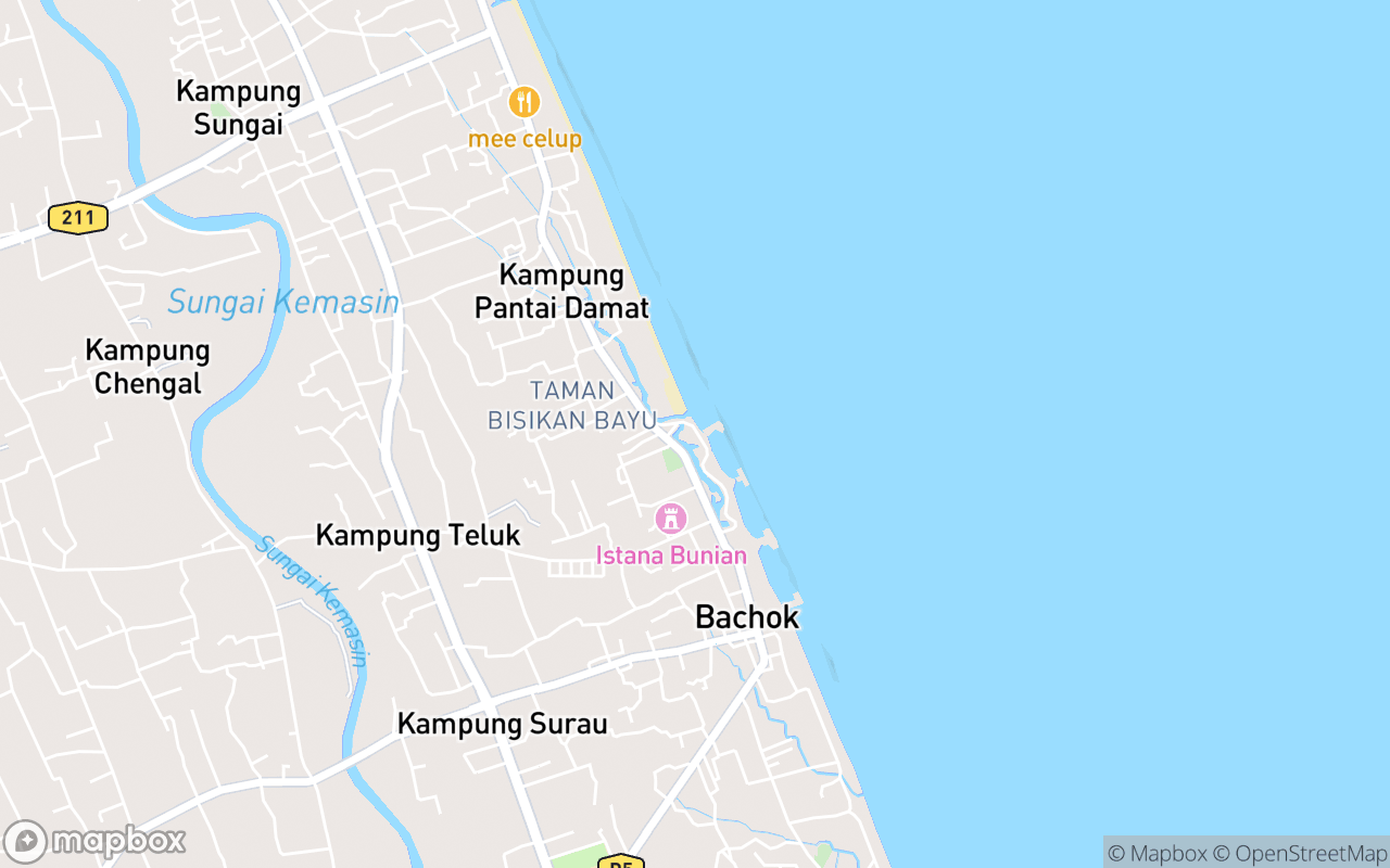 Map showing the location of Pantai Irama