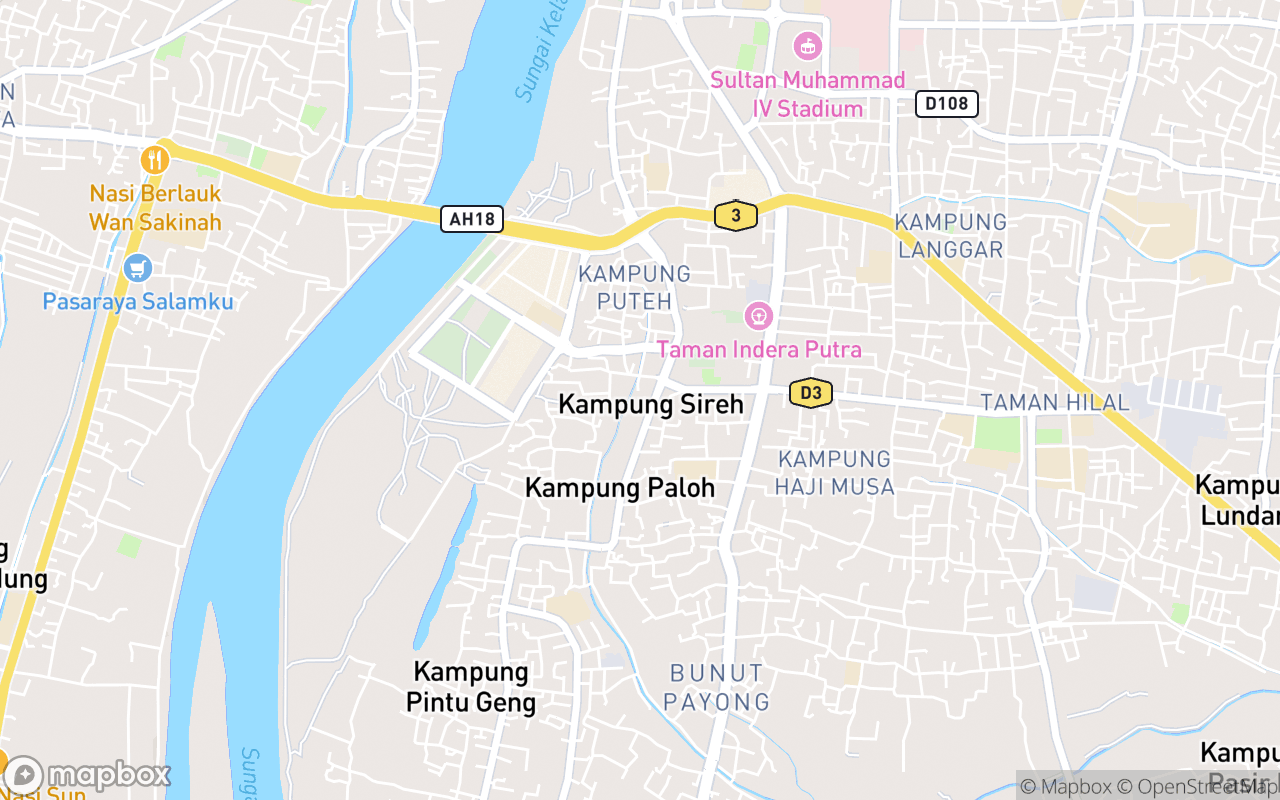 Map showing the location of Masjid Sultan Mansor