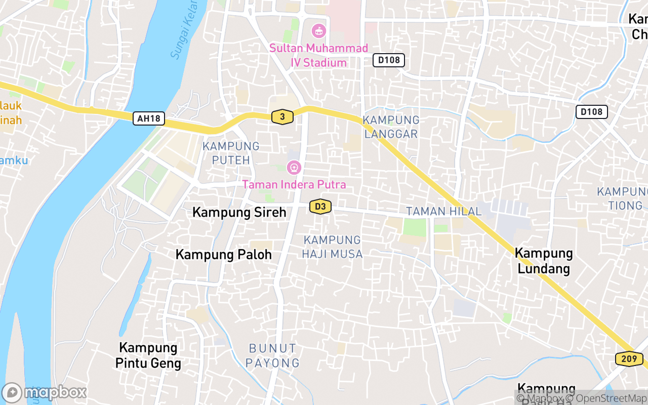 Map showing the location of Masjid Telipot