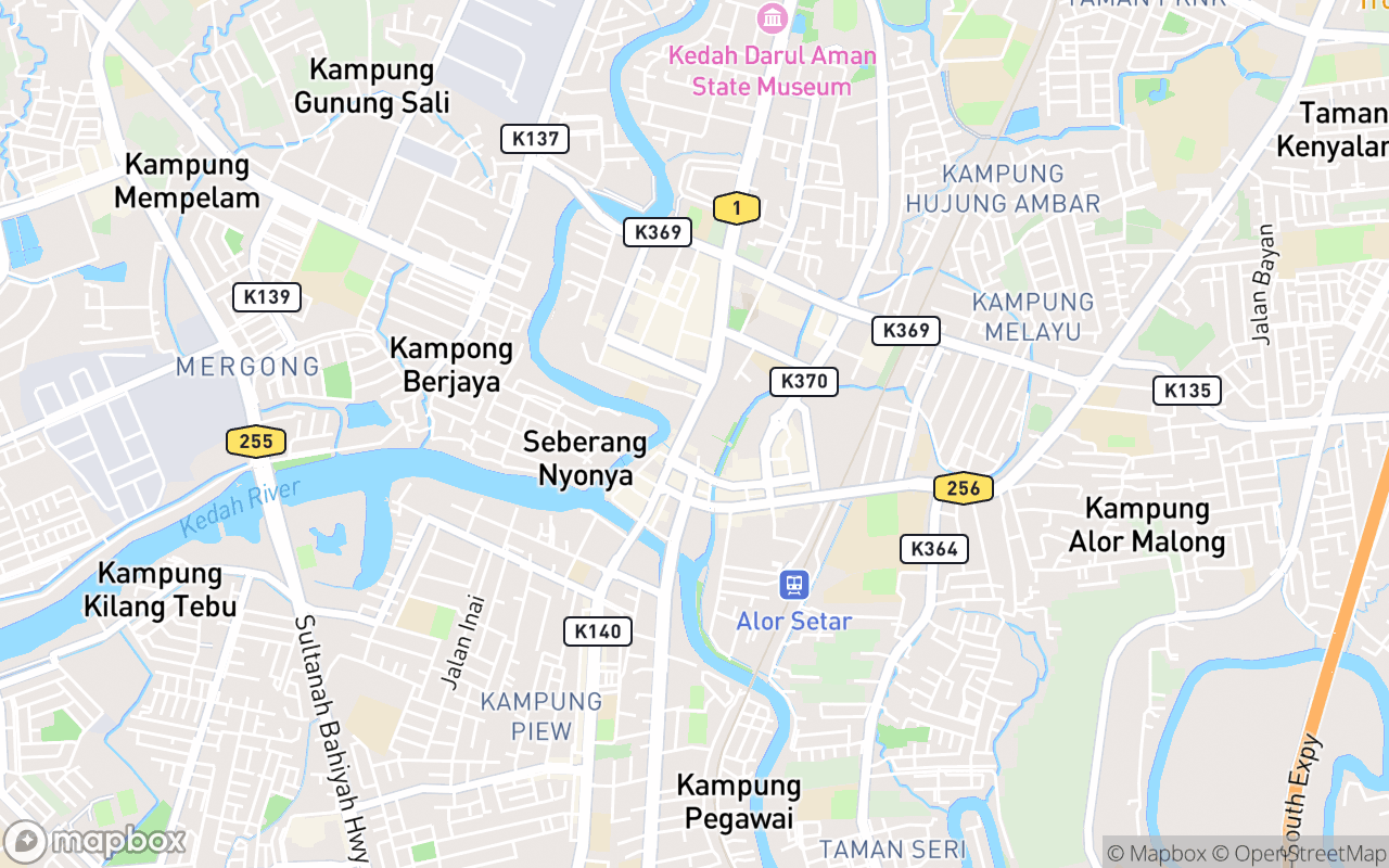 Map showing the location of Dataran Alor Setar