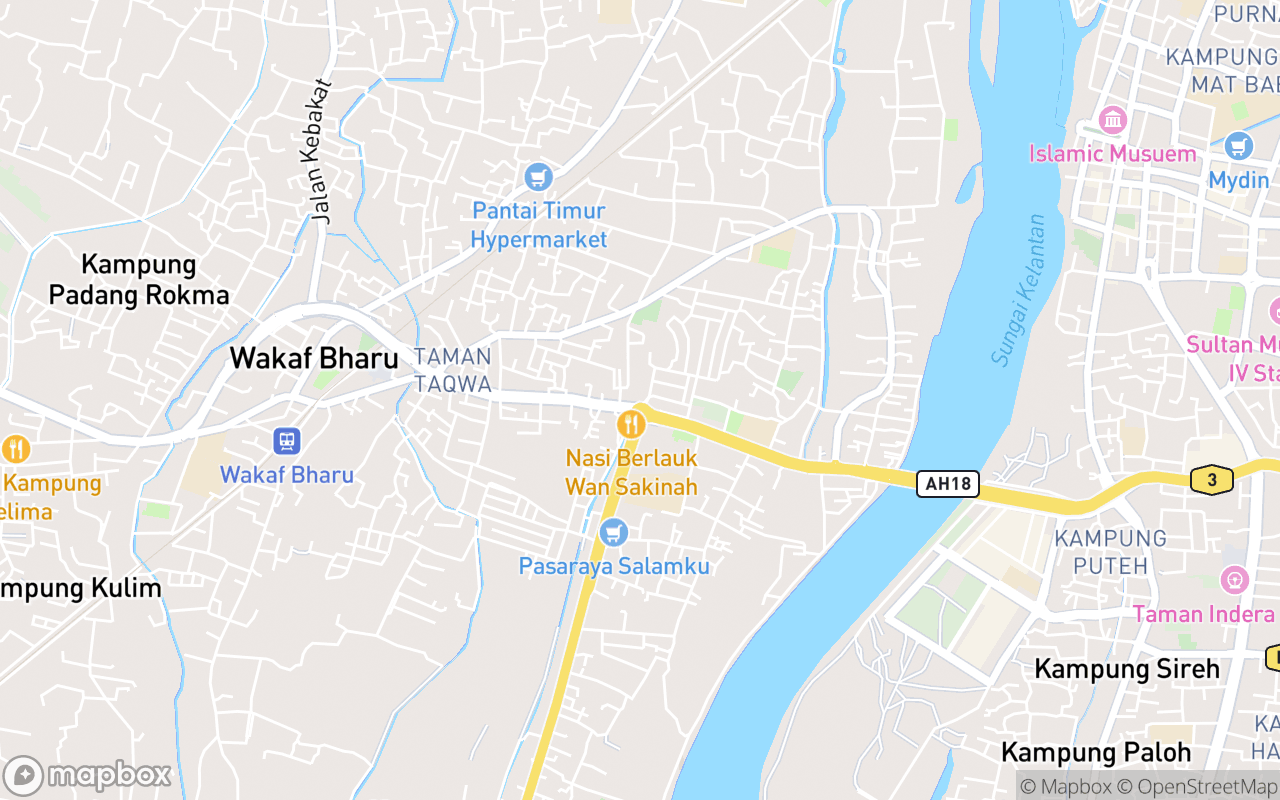 Map showing the location of Masjid Al-Ismaili