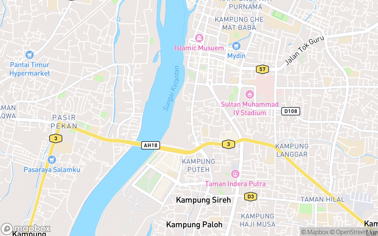 Map showing the location of Istana Kota Lama