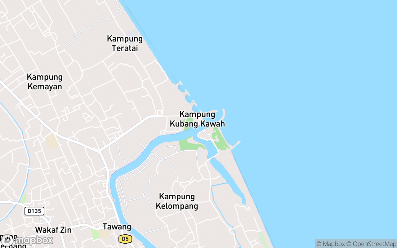 Map showing the location of Pantai Kemayang