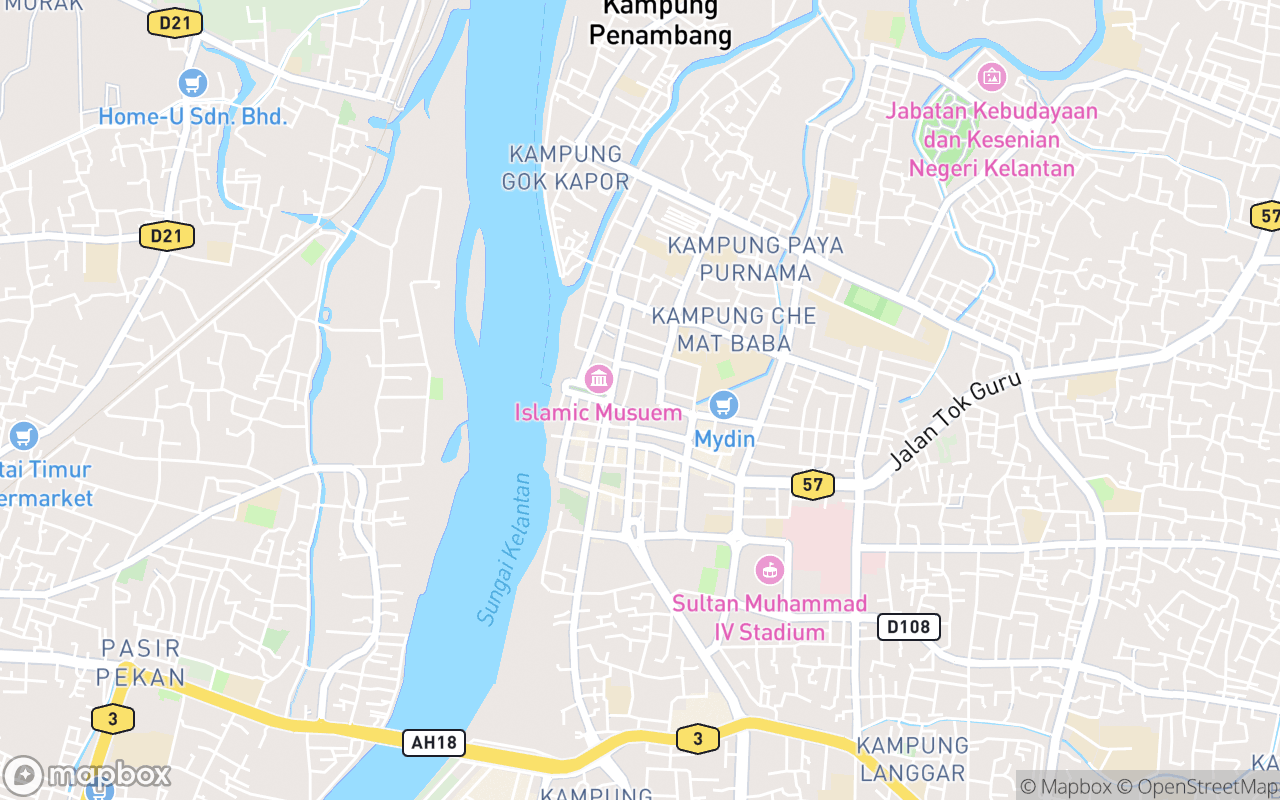 Map showing the location of Istana Balai Besar