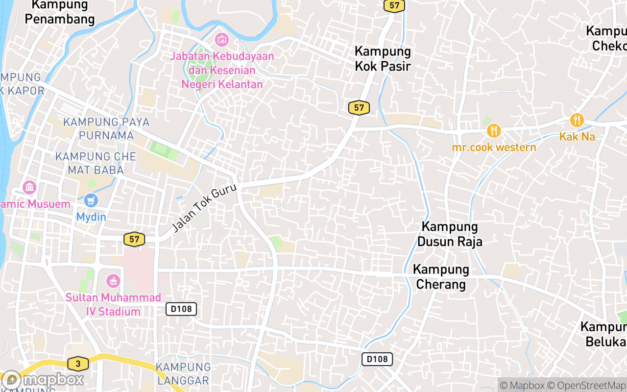 Map showing the location of Masjid Mukim Padang Bongor
