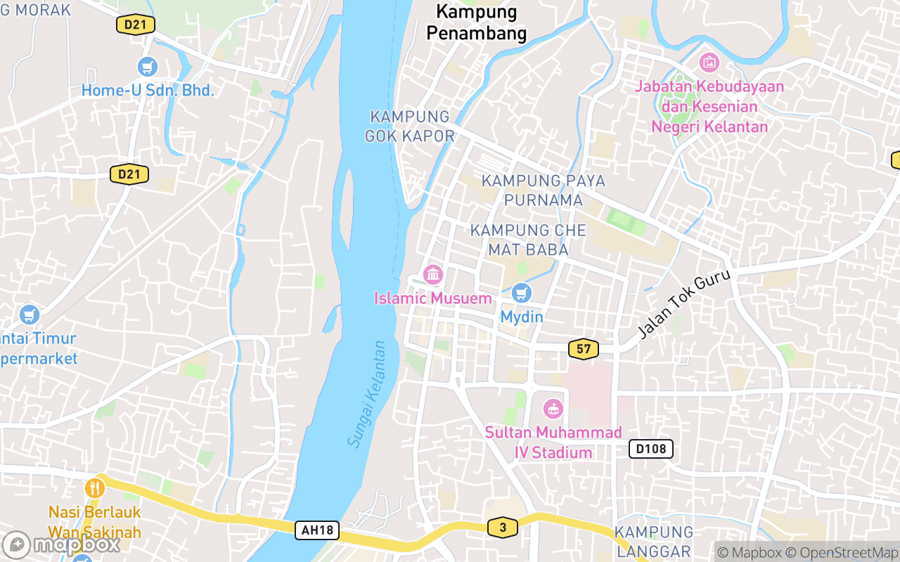 Map showing the location of Istana Jahar