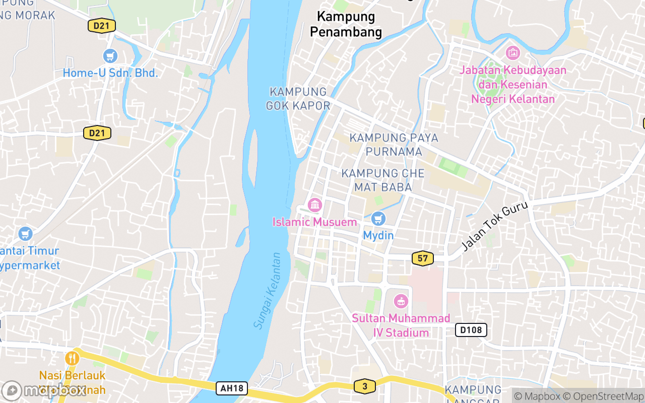 Map showing the location of Muhammadi Mosque
