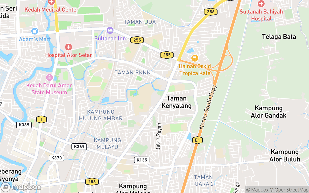 Map showing the location of Masjid Albukhary Alor Malai