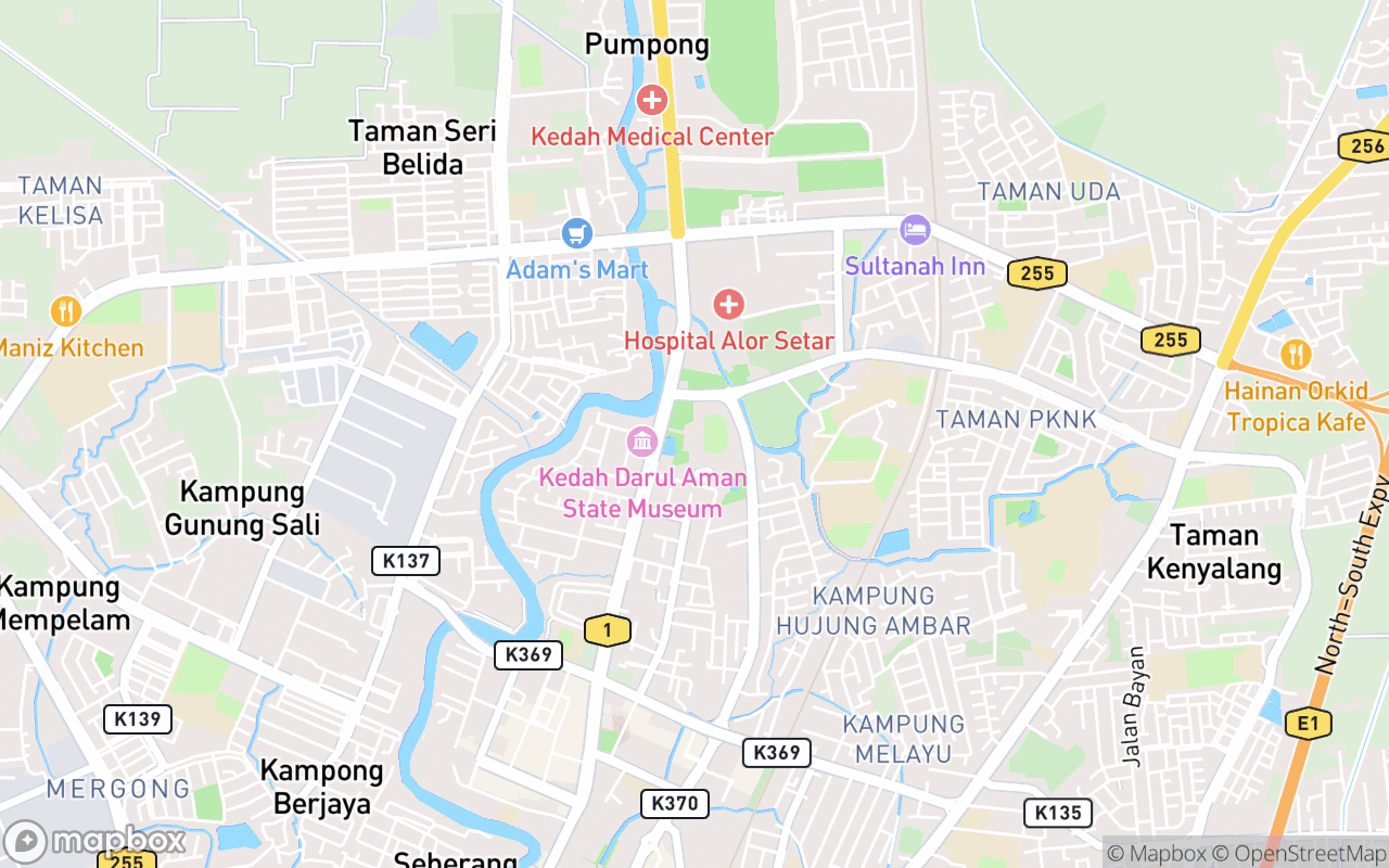 Map showing the location of Stadium Darul Aman