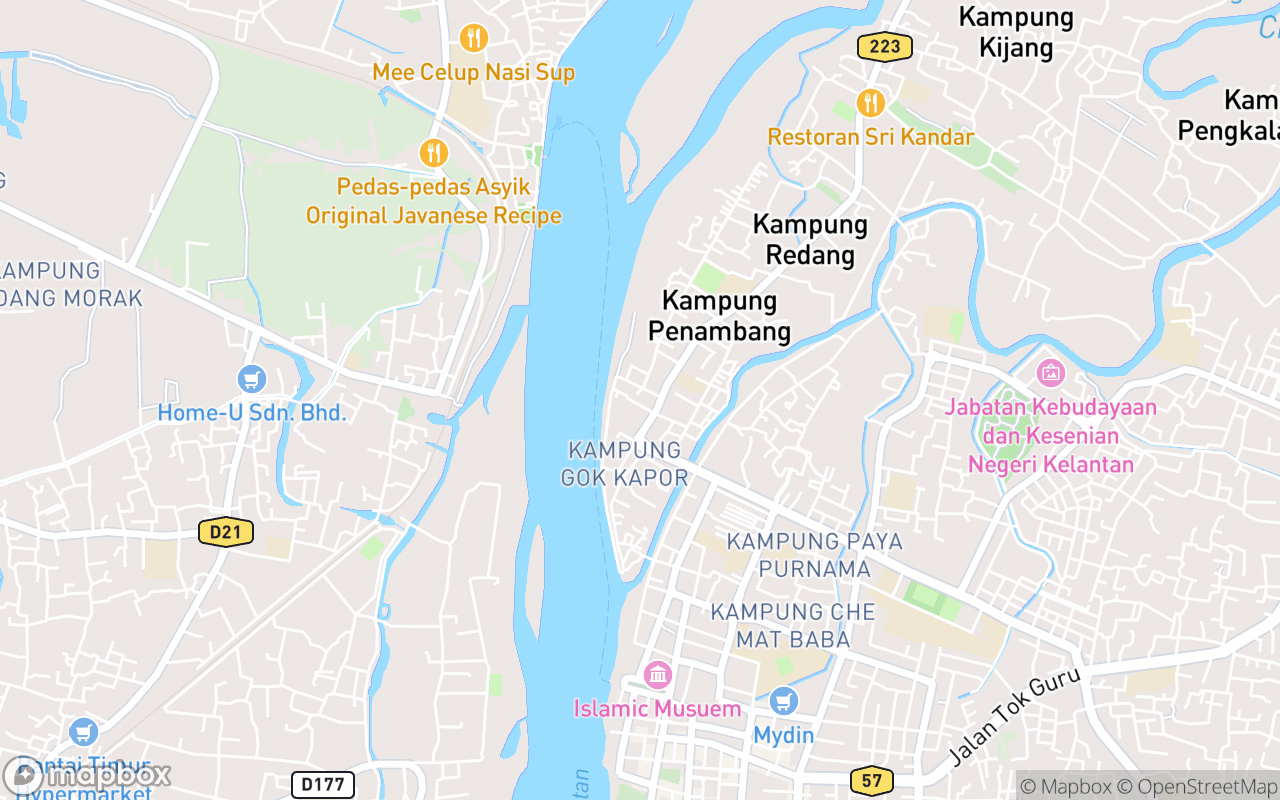 Map showing the location of Tokong Mek