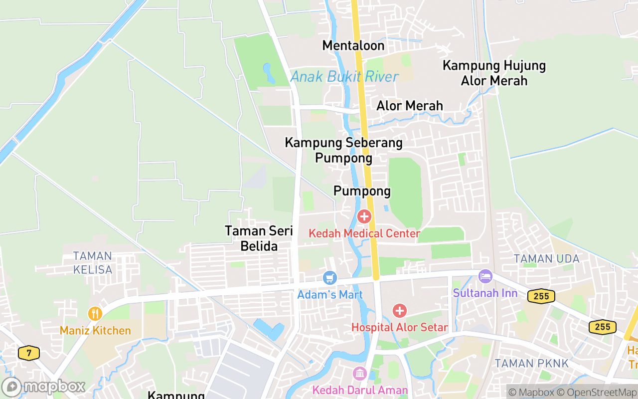 Map showing the location of Stadium Sultan Abdul Halim