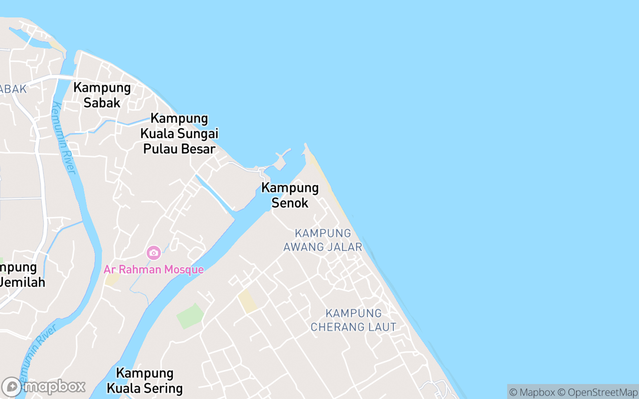 Map showing the location of Pantai Nami Bachok
