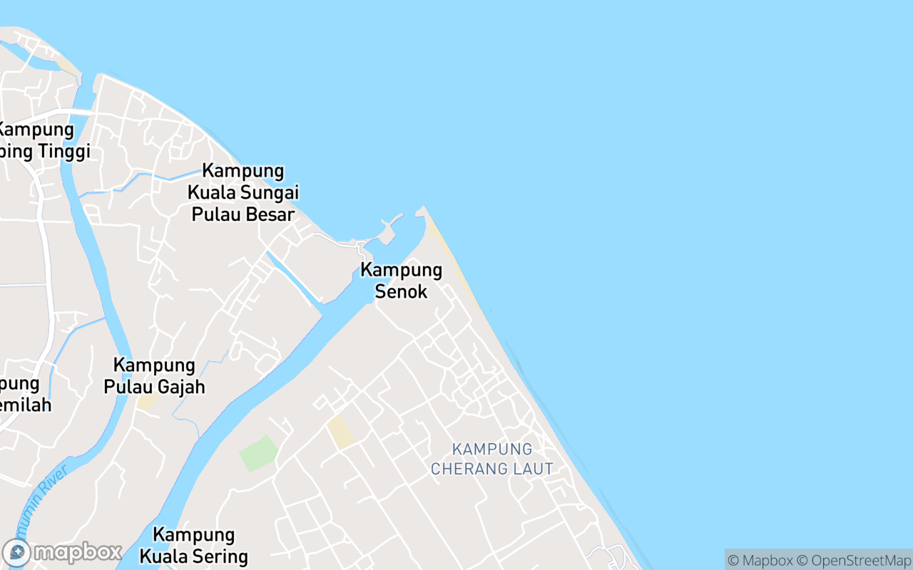 Map showing the location of Pantai Senok