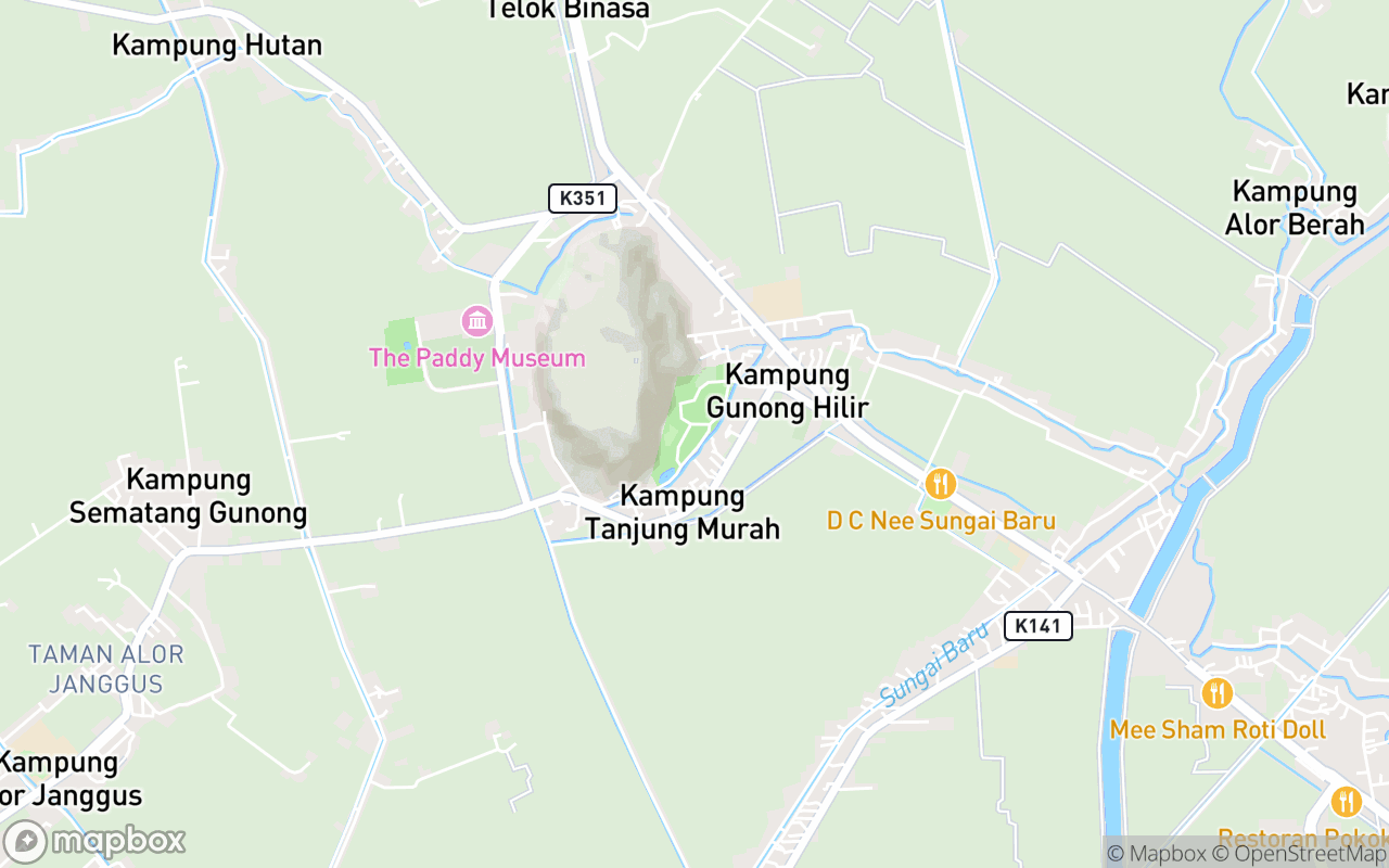 Map showing the location of Mount Keriang Recreational Park