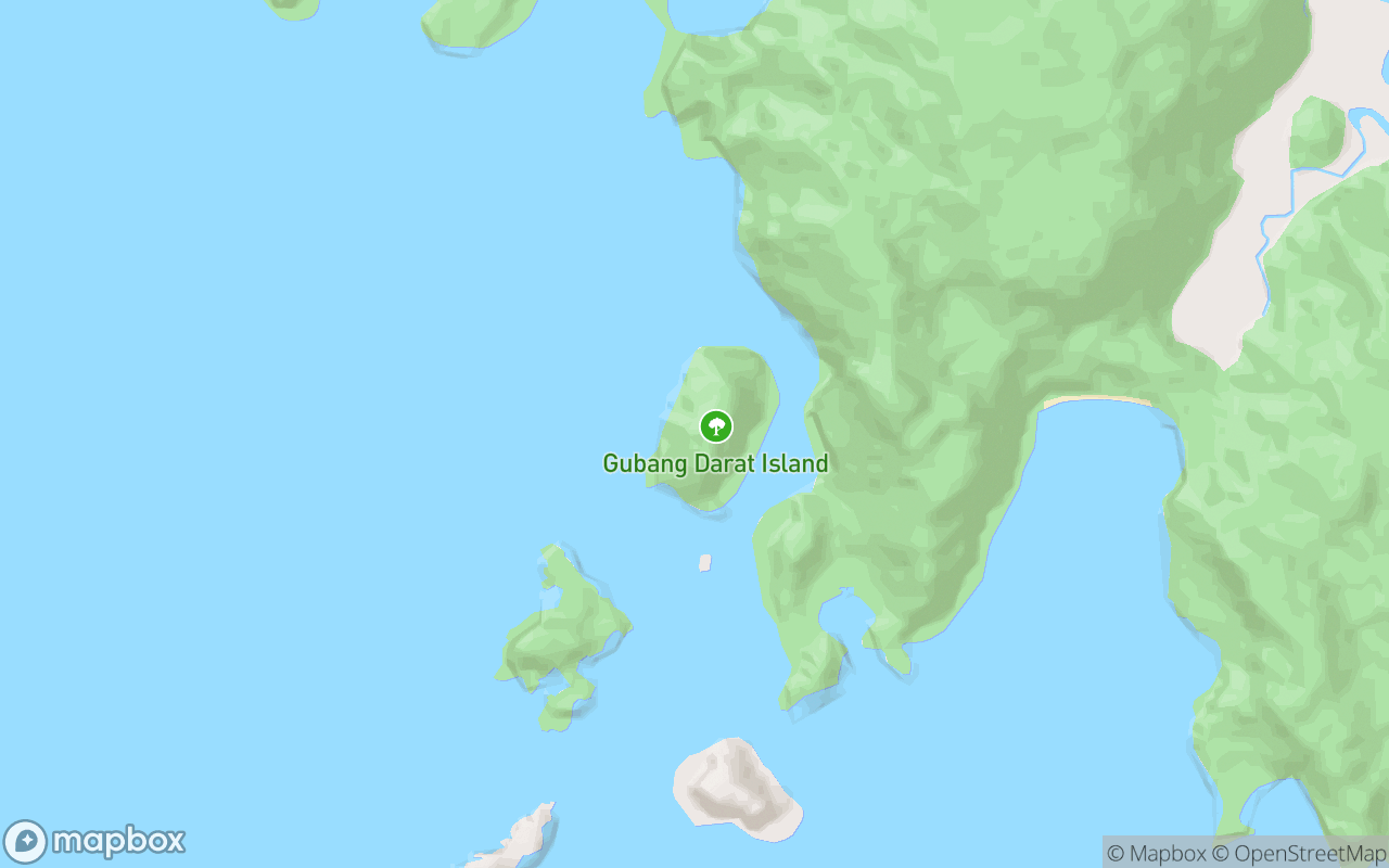 Map showing the location of Pulau Gubang Darat