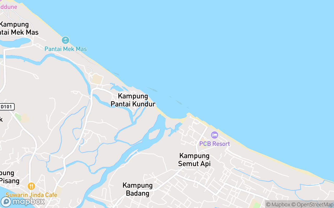 Map showing the location of Pantai Cahaya Bulan