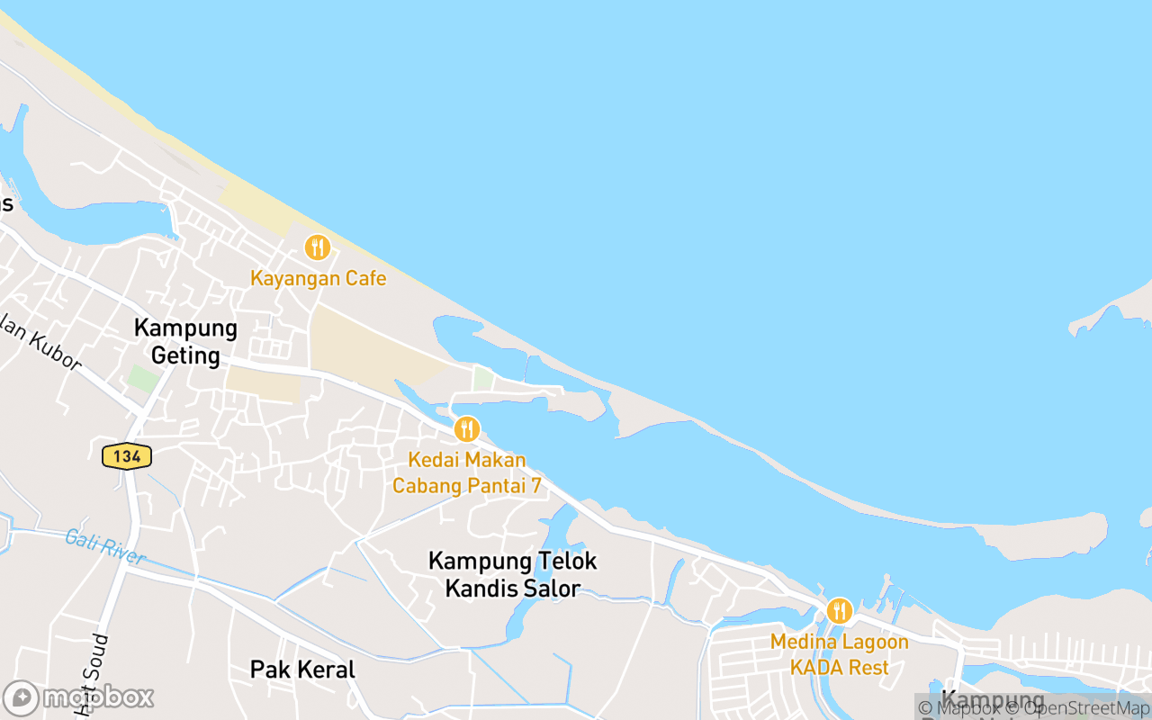 Map showing the location of Pantai Sri Tujuh