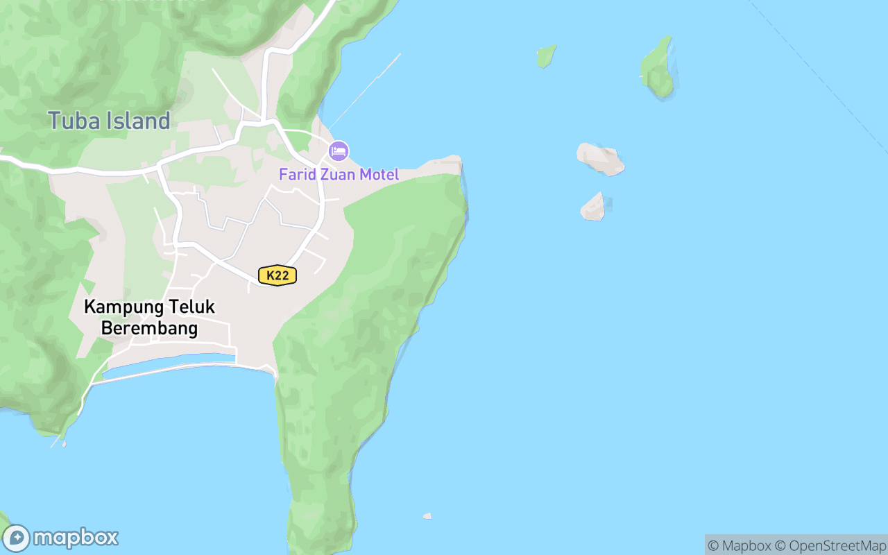 Map showing the location of Tanjung Peluru Rocky Beach 1