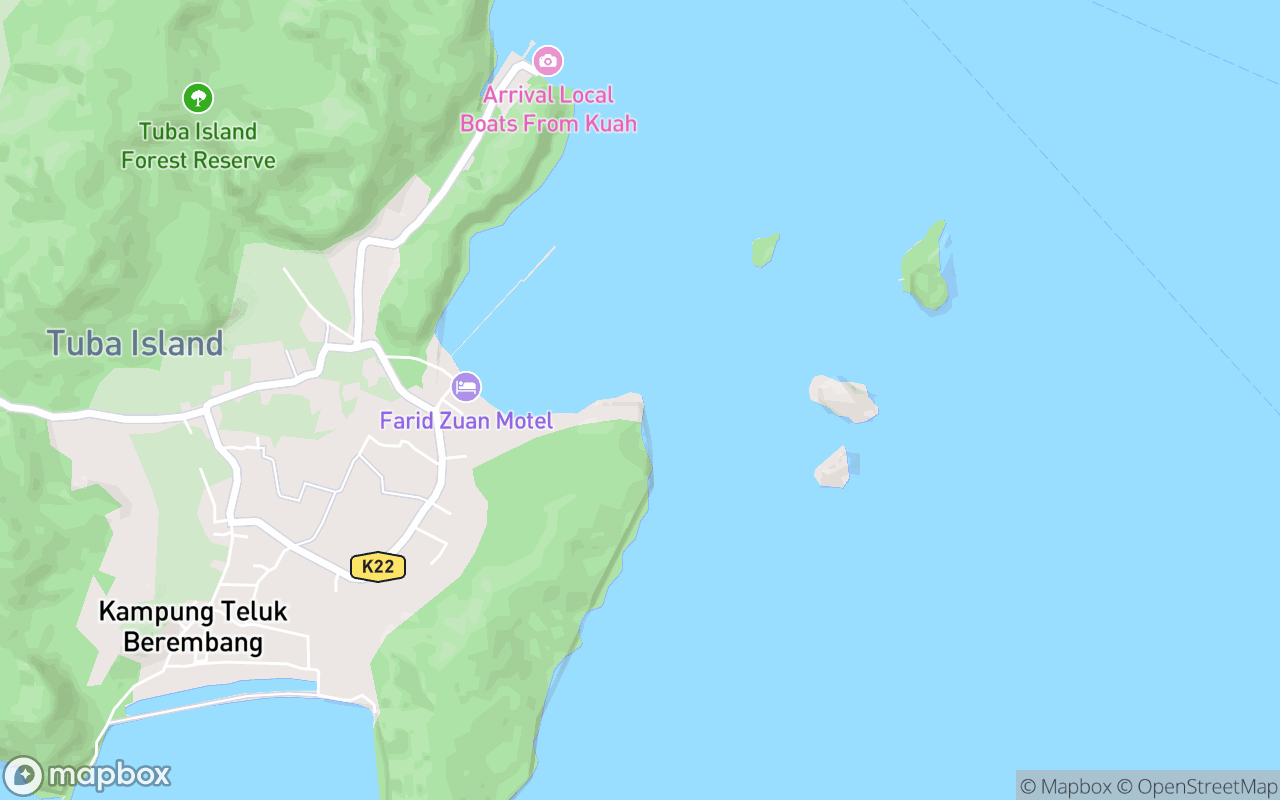 Map showing the location of Tanjung Peluru Cobbled Beach