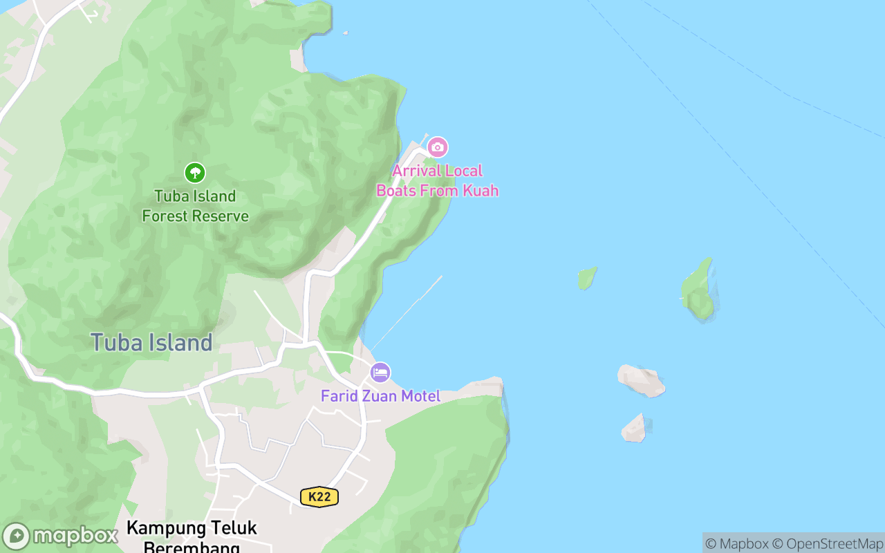 Map showing the location of Jeti Panjang Pulau Tuba 
