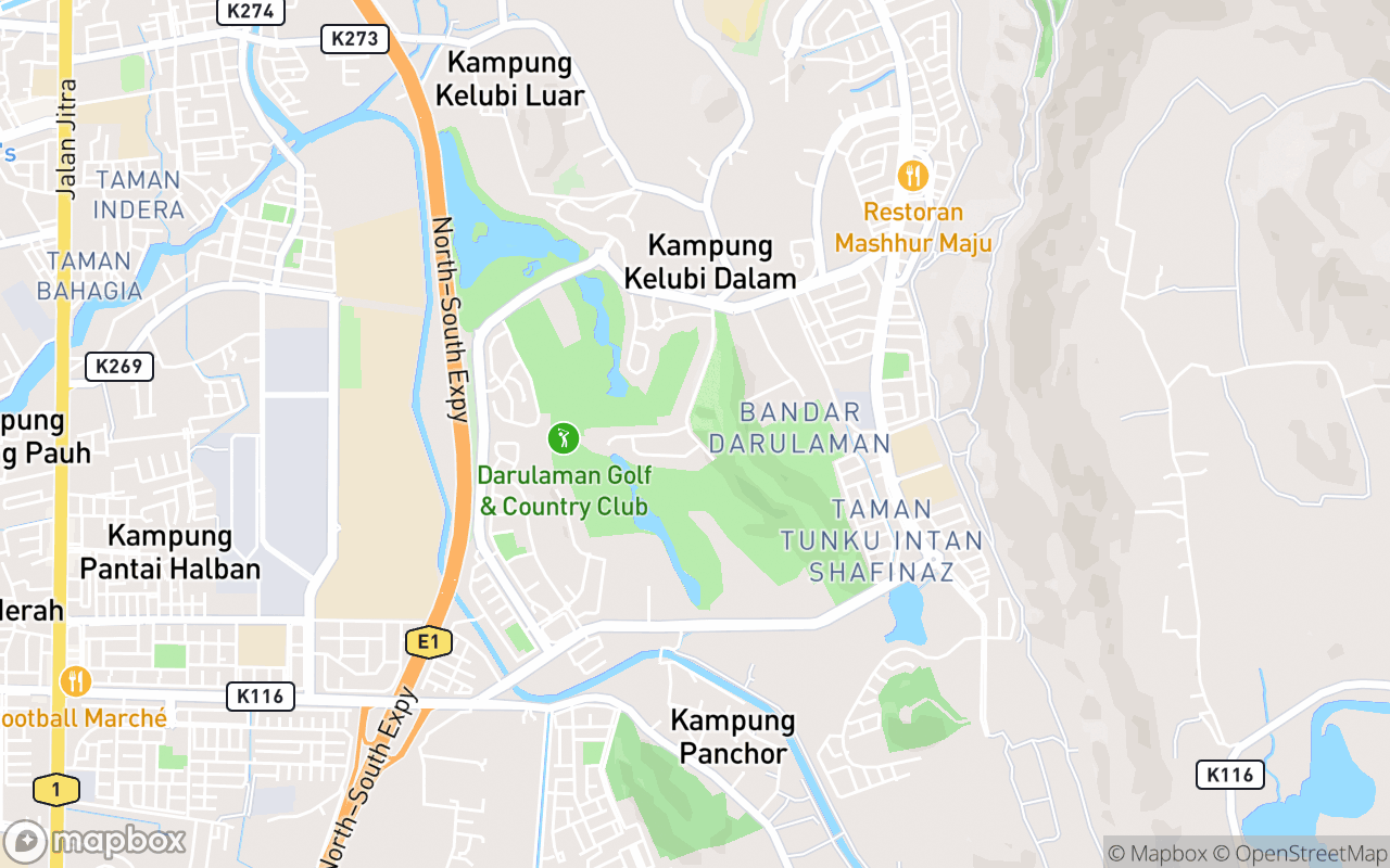 Map showing the location of Darulaman Hills