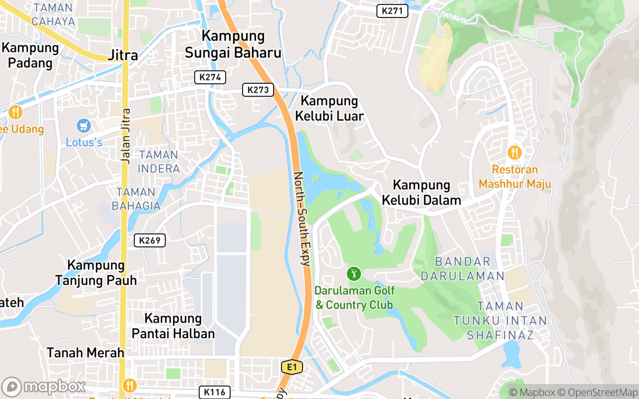 Map showing the location of Tasik Darulaman Park